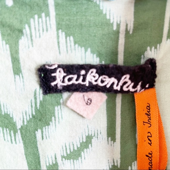 Taikonhu Women Short Sleeve Patterned Waist Jacket Blazer Sz 6 Pockets Buttoned - Picture 2 of 5